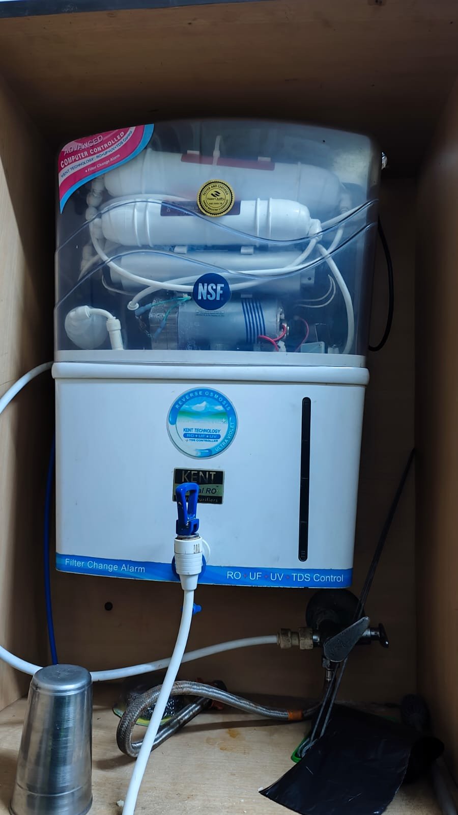 Kent RO under-sink installation